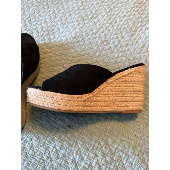 Black Espadrille Wedge Sandals Woman’s Size 8 - Picture 4 of 7